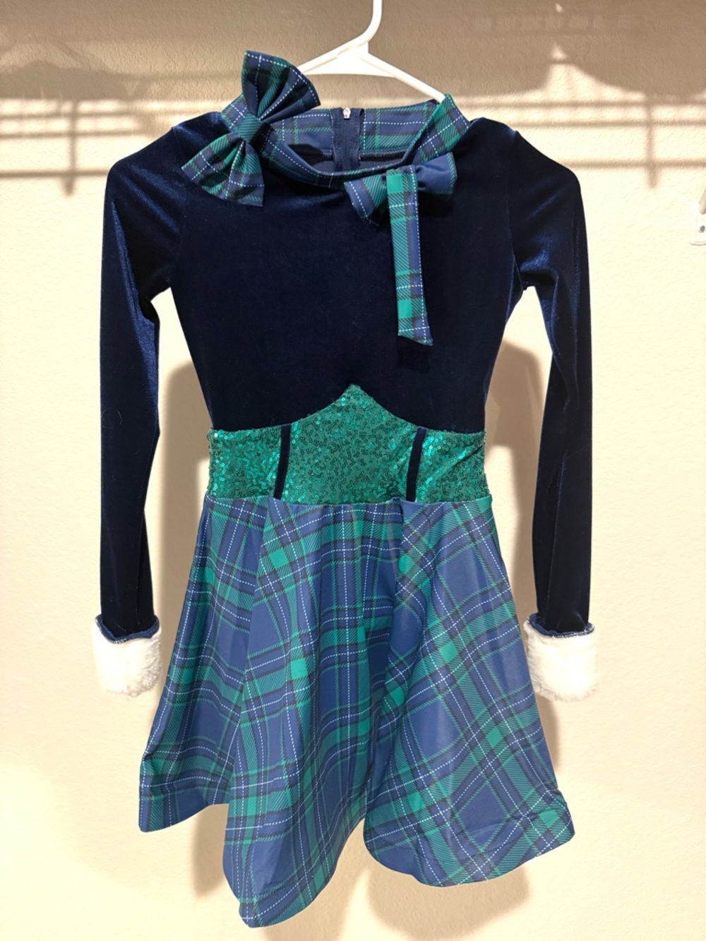 Revolution Sleigh Bell Beauty - Girls Navy & Green Plaid Holiday Dance Costume